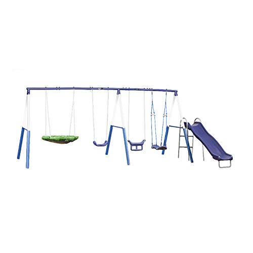 XDP RECREATION Surf N Swing 5 Station Kids Play Set Green Super Disc Swing