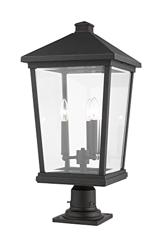 Z-Lite 3 Light Outdoor Pier Mounted Fixture Black