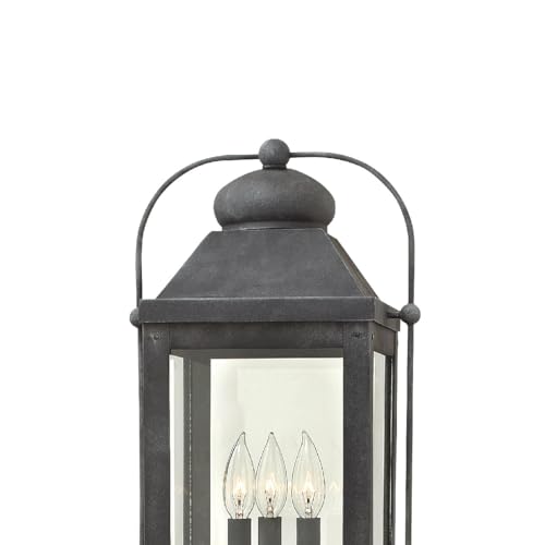 Hinkley Anchorage Large Outdoor Lantern - Aluminum, Clear Glass, Aged Zinc Finish
