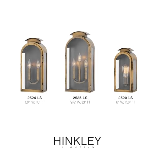 Hinkley Rowley Collection Two Light Outdoor Wall Mount Light Antique Brass