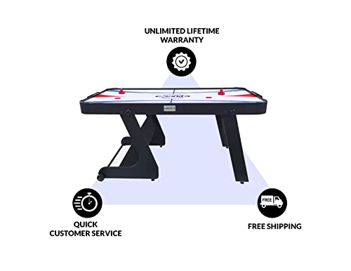 PUCK Eros 5.5-Foot Folding Air Hockey Table Jet Black