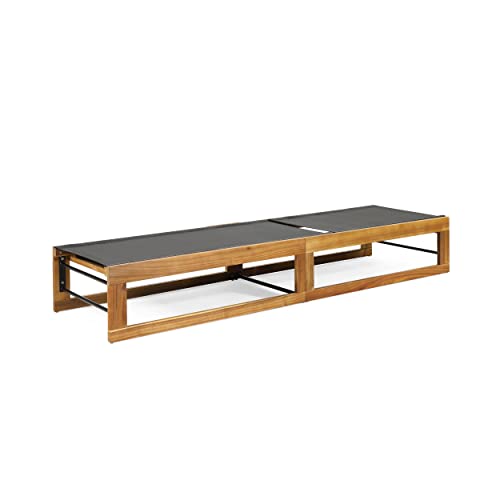 Christopher Knight Home Emile Chaise Lounge Black + Teak