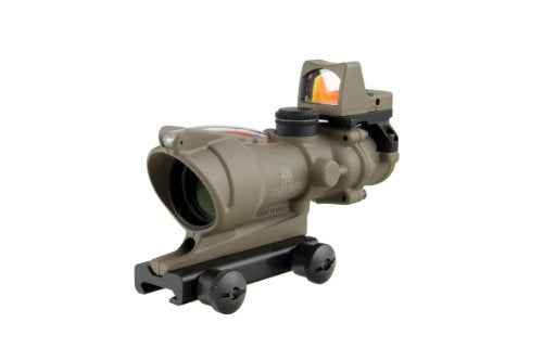 Trijicon 4x32mm ACOG Dual Illumination Red Chevron .223 Reticle Optics FDE w/ RMR Type 2