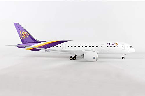 Daron Skymarks Thai 787-8 Model 1/100 with Wood Stand & Gear Purple