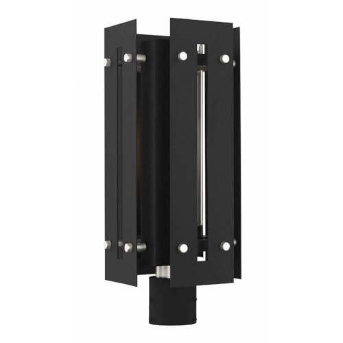 Livex Black Outdoor Post Top Lantern Nickel