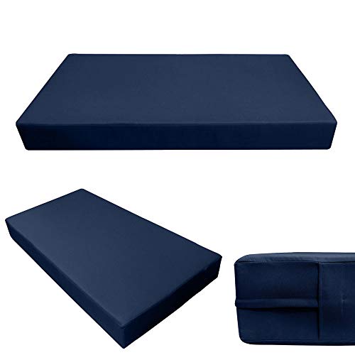 Prolinemax Style2 Full Size 5PC Knife Edge Outdoor Daybed Mattress Cushion Bolster Pillow Set Blue