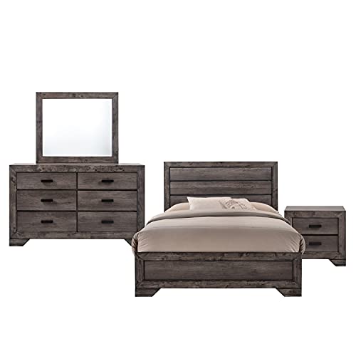 Picket House Furnishings Grayson Youth Full Panel 4PC Bedroom Set Grey Oak