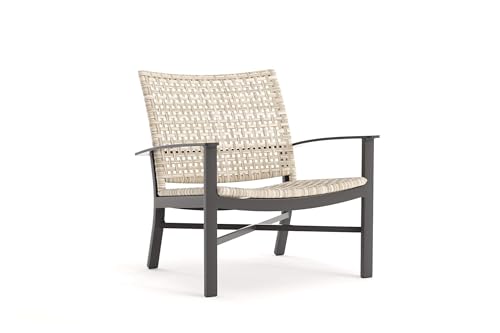 Winston Jasper Lounge Chair Textured Pewter Frame Finish/Beechwood Weave