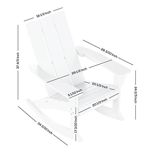 WestinTrends Ashore 5 Piece Patio Rocking Chair Set Black