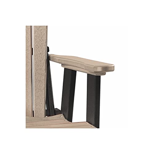 American Furniture Classics Double Glider with Table Weatherwood and Black