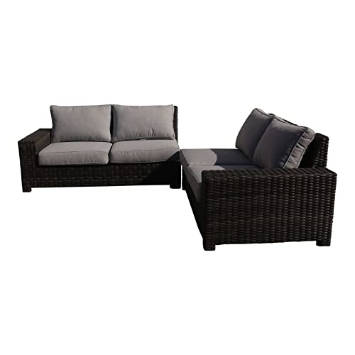 Courtyard Casual St Lucia Collection 2-Piece Sectional Loveseat Set Silver Oak