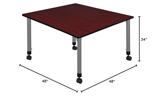 Romig Kee 48" Adjustable Mobile Classroom Table Mahogany/Grey