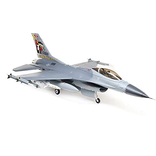 E-flite RC Airplane F-16 Falcon 80mm EDF Jet BNF Basic Gray