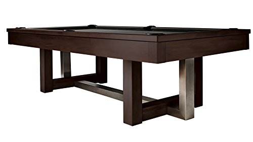 HJ Scott Abbey Billiards Pool Table - Espresso Stained Maple & Brushed Metal