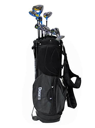 DROC Dbot5 Signature Series Men Golf Club Set and Golf Bag Turquoise Blue Black Silver Yellow Baby