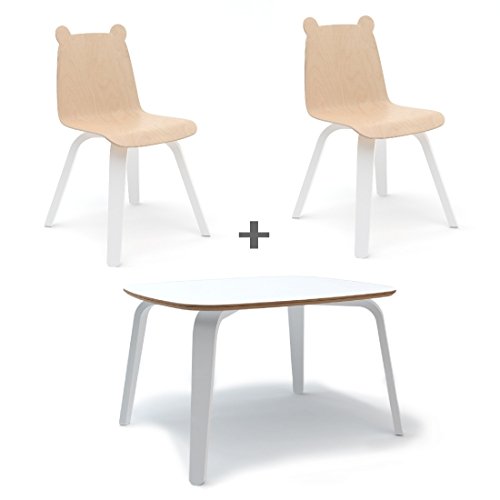 OEUF Bear Play Chairs and Table Set Birch