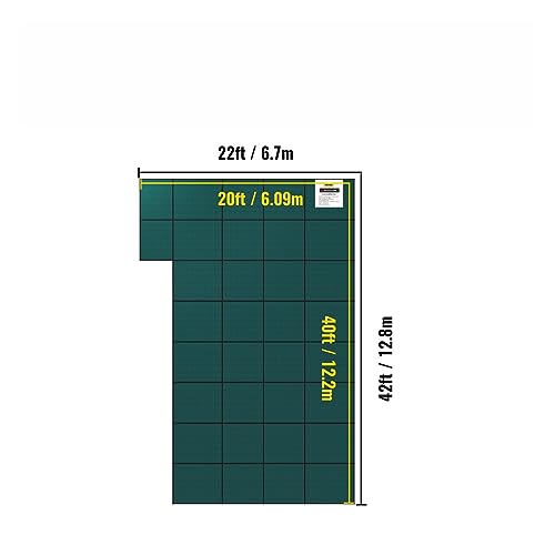 WACTO Rectangular Winter Pool Cover with Right Step, Triple Stitched Mesh, Fits 20x40 ft - Green