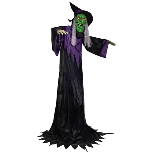 Northlight Huge Lighted Animated Talking Witch Halloween Decoration 15" Black