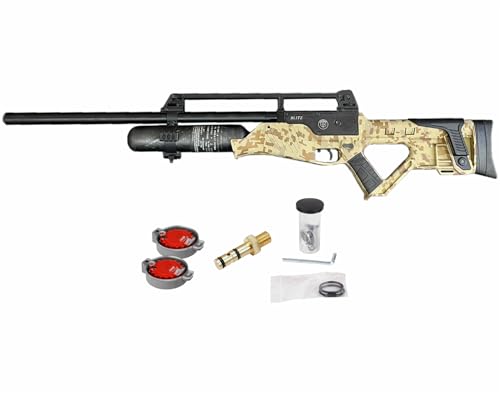 Wearable4U Hatsan Blitz Limited Edition PCP Air Rifle Bundle .30 Cal Digital Tan Camo with Pellets & Targets