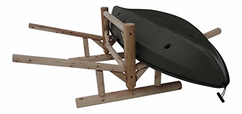 Log Kayak Rack 2-Place Double Sided Freestanding Kayak Storage Rack Unfinished