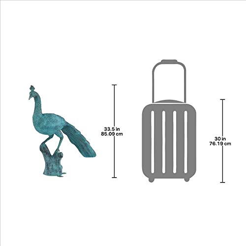 Design Toscano Pleasant Peacock Cast Bronze Garden Statue Verdigris