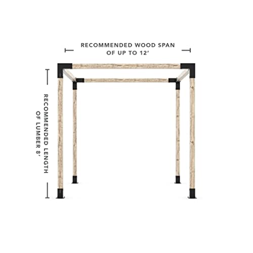 TOJAGRID Pergola Kit for 4x4 Wood Posts Black