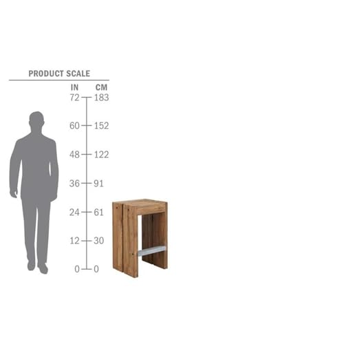 Afuera Living Modern 28" Wood and Steel Bar Stool Set of 2 Brown