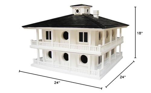 CC Home Furnishings 21" Fully Functional Mansion Style Outdoor Garden Birdhouse White