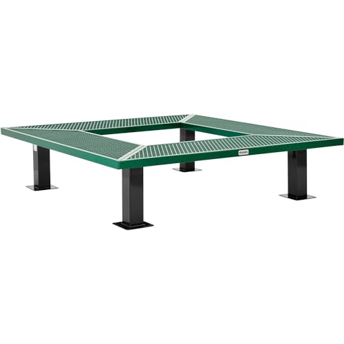 Global Industrial 6" Square Outdoor Tree Bench Expanded Metal Green