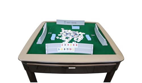 USA MJ TABLE .COM Automatic Rummy Table Coffee Color 4-Legs Dining Style 106 Tiles