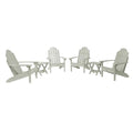 Highwood Classic Westport Adirondack 6pc Set with 4 Chairs and 2 Folding Side Tables Eucalyptus