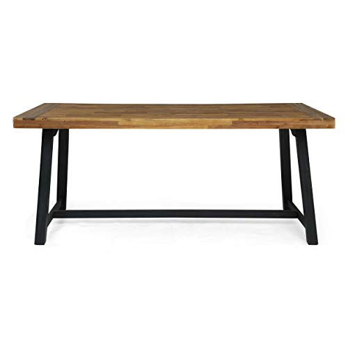 Christopher Knight Home Patrice Outdoor Dining Set Black + Sandblast Black
