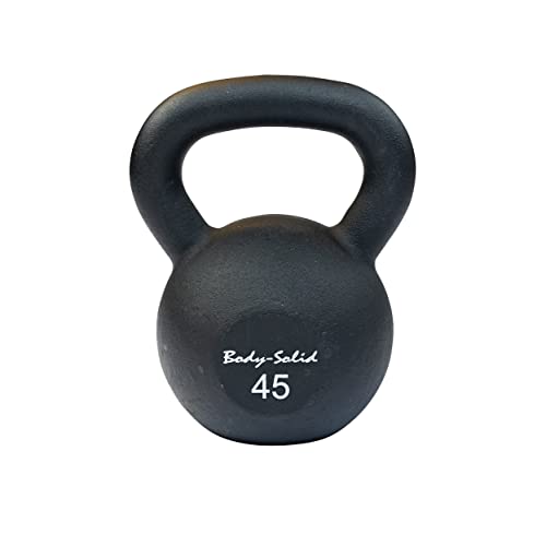Body-Solid Matte Black Kettlebell Set 5-50 lbs with Kettle Grip Handle