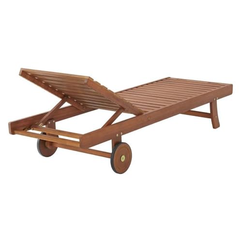 Alaterre Furniture Caspian 2-Pack Adjustable Eucalyptus Wood Outdoor Lounge Chairs Natural