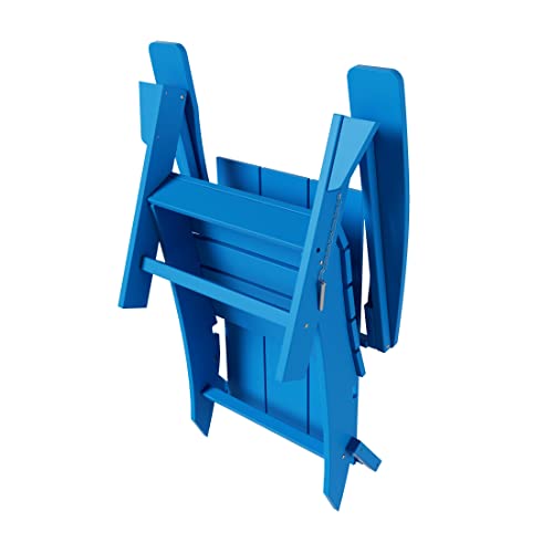 WestinTrends Ashore Modern Outdoor Folding Adirondack Chair Set of 4 Pacific Blue