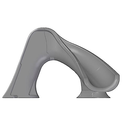 Global Pool Products Splash Inground Swimming Pool Water Slide Deck Mounted Right Curve Turn Gray