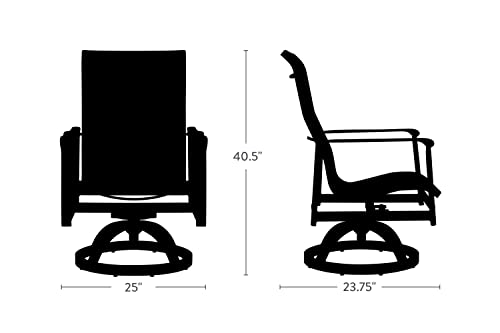 Winston Aspen Sling 2 Pack Ultra High Back Swivel Rocker Dining Chairs Coastal Mist