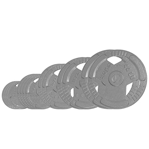 Generic Olympic Weight Plate Set 262LB Rubber Grip for Strength Training