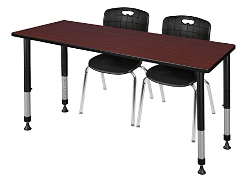 Regency Kee Adjustable Classroom Table Set with 18" Andy Chairs Mahogany/Black