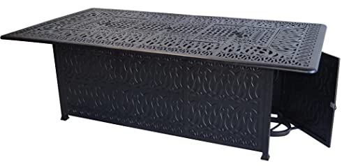 Patio Land 7-Piece Outdoor Cast Aluminum Bar Set with Rectangular Table Walnut