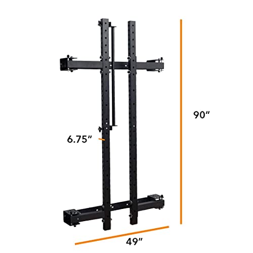 PRx Performance Wall Mounted Folding Power Squat Rack Black