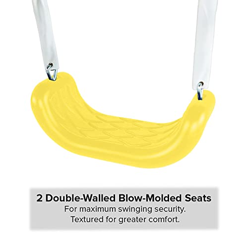 Sportspower Super 8 Metal Swing Set with Slide Yellow/White/Blue