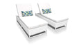 TK Classics Miami Resin Patio Chaise Lounge Set of 2 with Extra White Covers