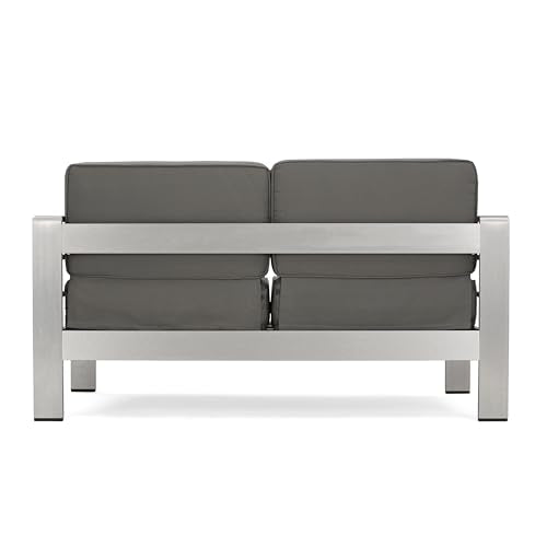 Christopher Knight Home Cape Coral 5-Piece Outdoor Chat Set with Fire Table Grey/Dark Grey