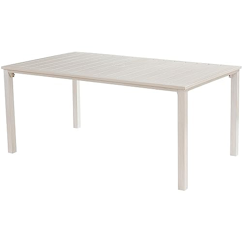 Hanover Morrison 7-Piece Outdoor Dining Set with 6 Sling Chairs and Square Table White/Multi