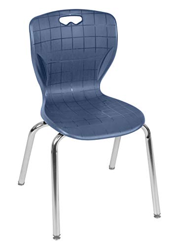 Regency Kee Height Adjustable Classroom Table Set with Two 18" Andy Chairs Maple/Navy