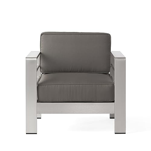 Christopher Knight Home Cape Coral 5-Piece Outdoor Chat Set with Fire Table Grey/Dark Grey