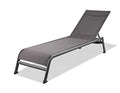 HomeRoots Set of Two 23" Grey Metal Outdoor Chaise Lounges