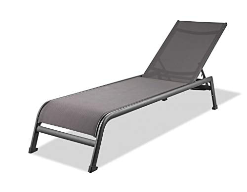 HomeRoots Set of Two 23" Grey Metal Outdoor Chaise Lounges