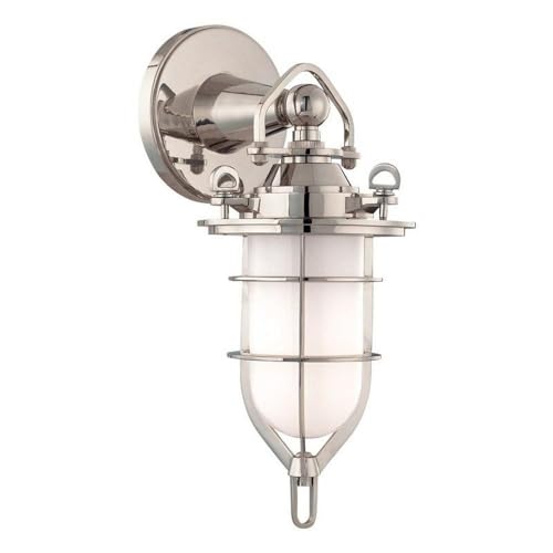 Hudson Valley Lighting New Canaan One Light Wall Sconce Polished Nickel Silver